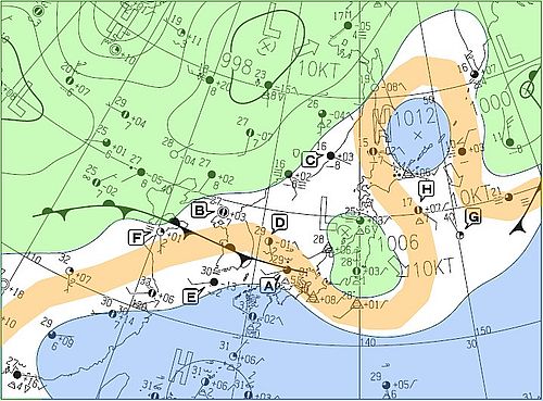 第53回気象予報士試験 実技2 問1